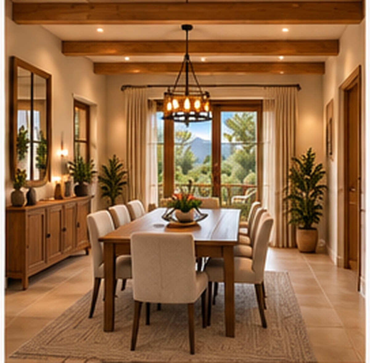 The dining area occupies the opposite side of the ground floor.