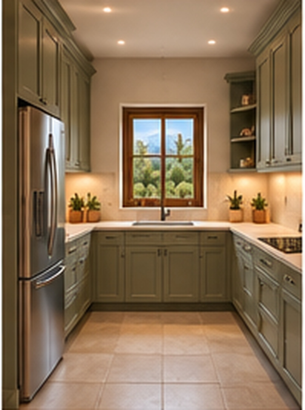 A practical kitchen positioned at the rear of the ground floor.